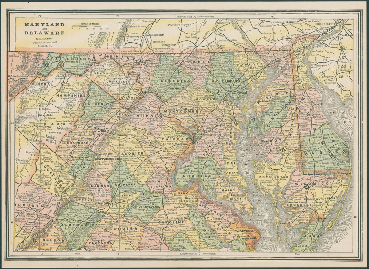 Maryland and Delaware, Cram's Atlas