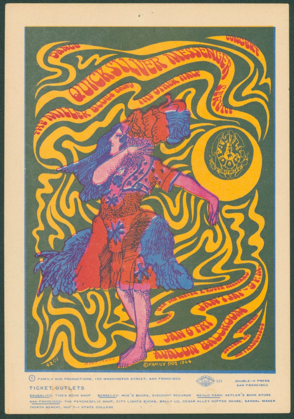 Quicksilver Messenger Service by Moscoso, Postcard (FD-42-1) - Original Vintage Postcard