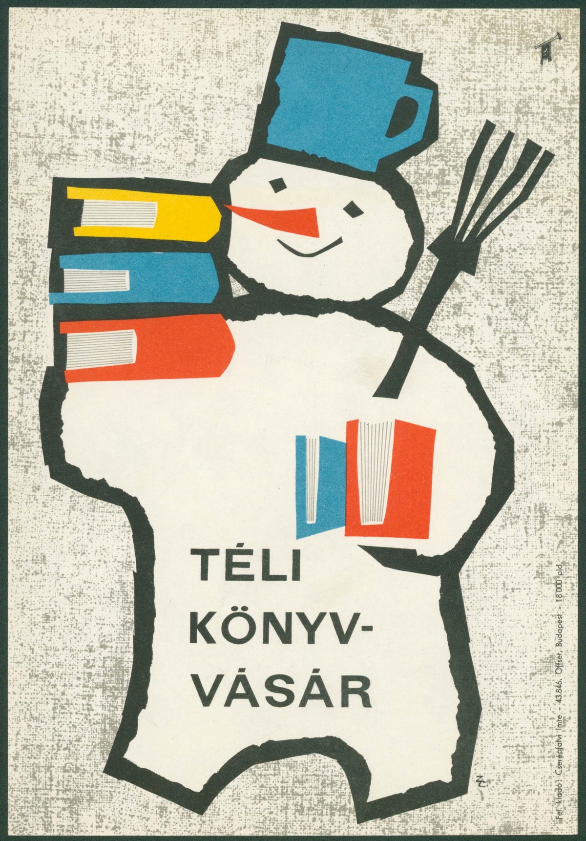 Winter Book Fair, Hungarian Tram Poster - Original Vintage Poster