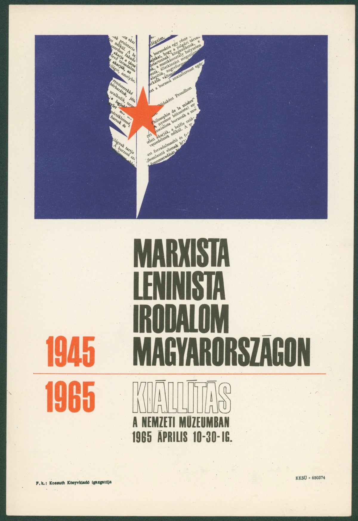 Marxist-Leninist Literature Exhibit, Hungarian Tram Poster - Original Vintage Poster