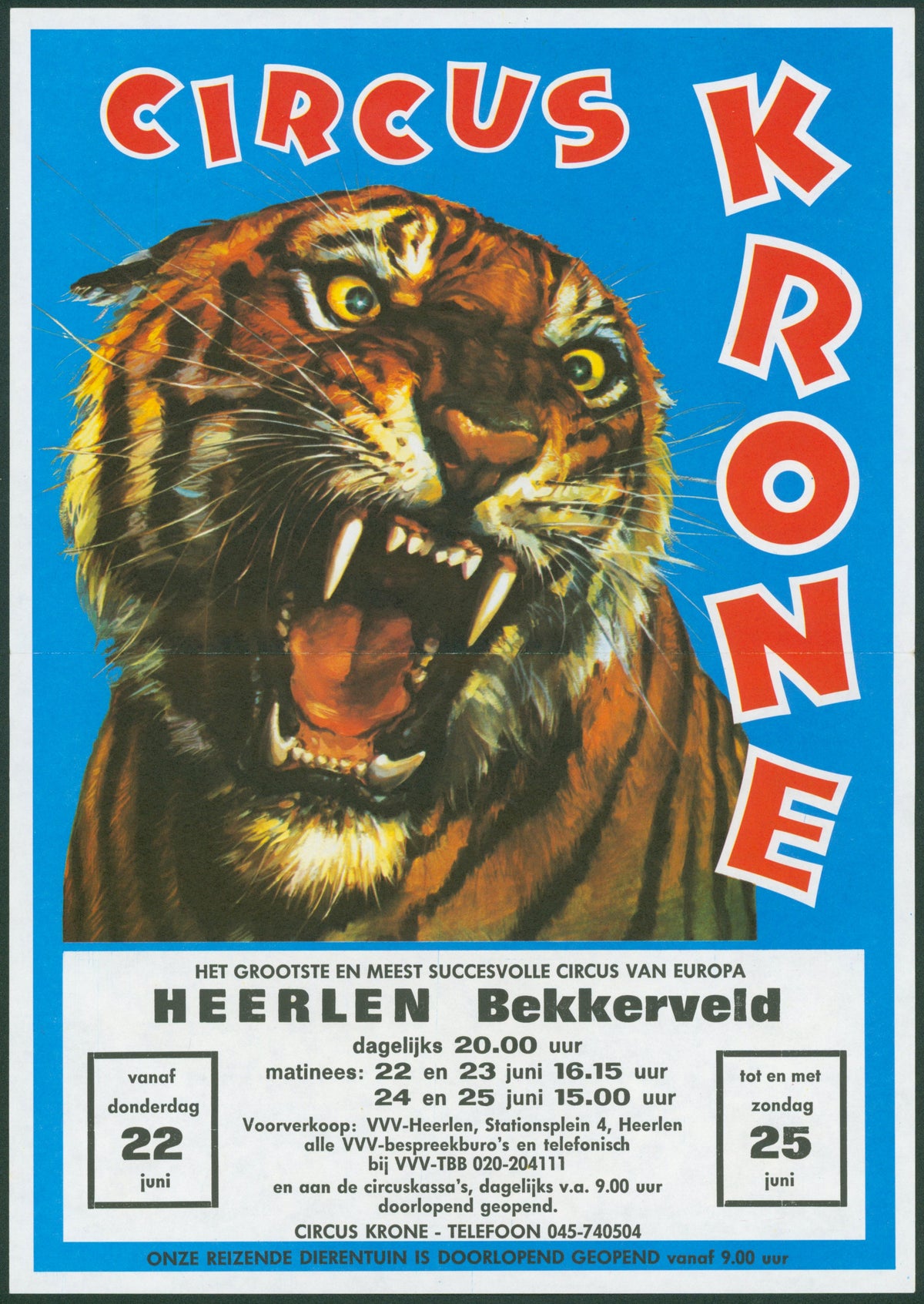 Circus Krone, Dutch Mini Poster - Original Vintage Poster