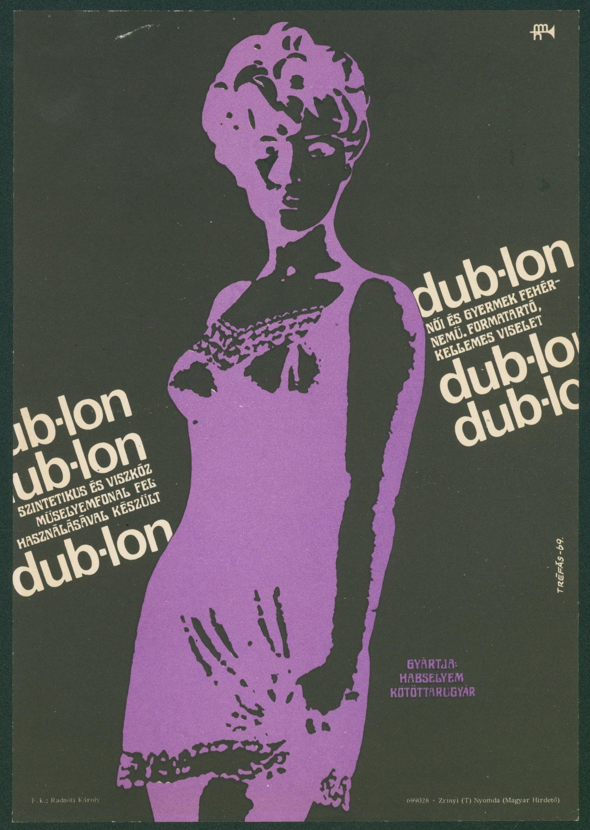 Dub-lon Lingere, Hungarian Tram Poster - Original Vintage Poster