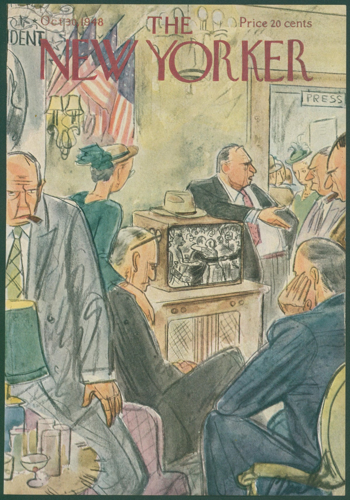 Press Room- The New Yorker  - Original Vintage Cover Art: