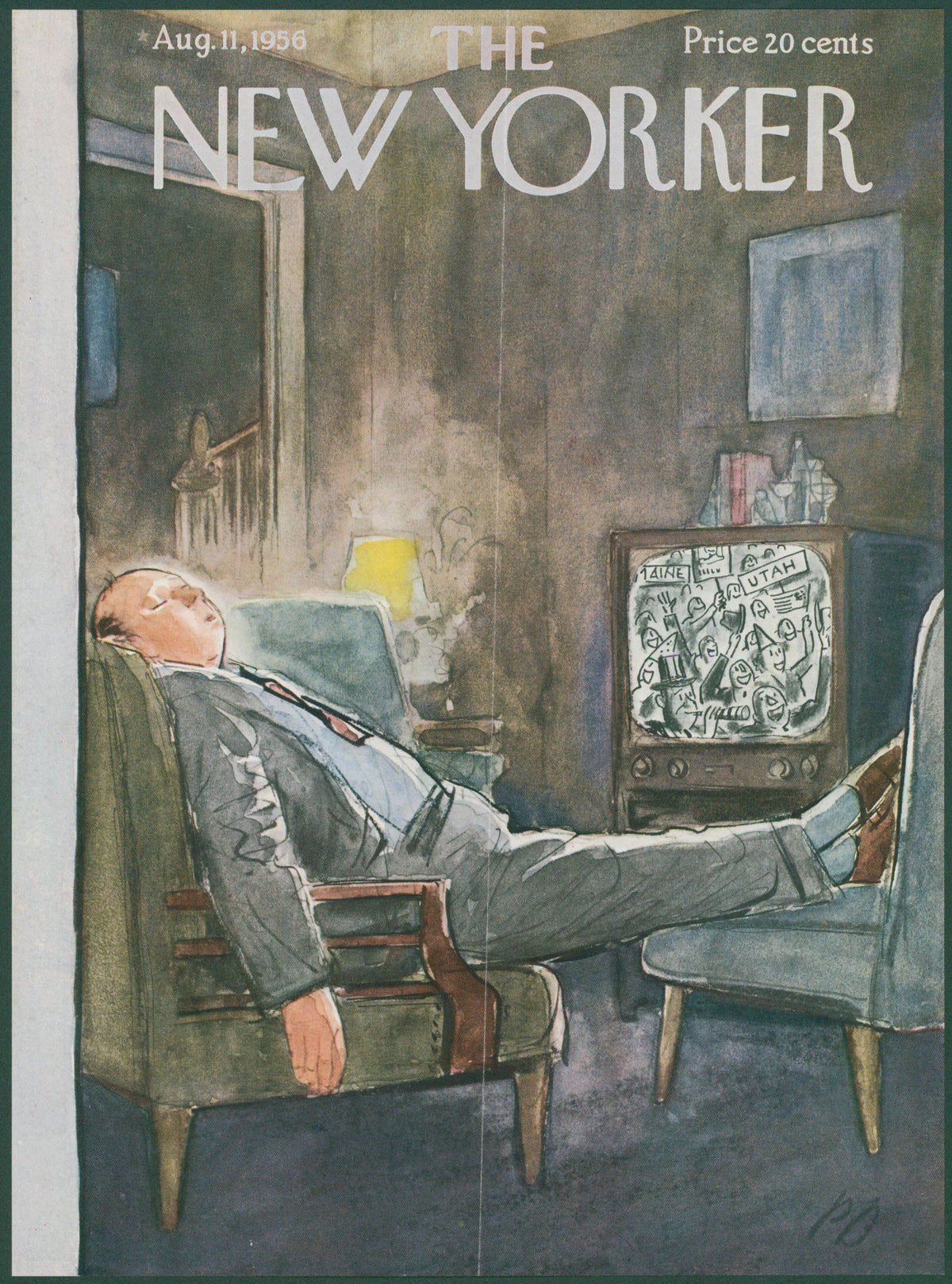 Snooze the News- The New Yorker - Original Vintage Cover Art: