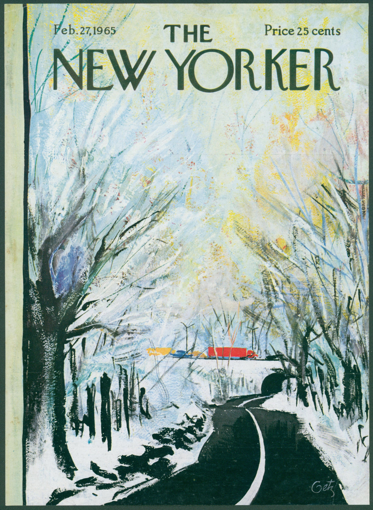 Snowy Roads- The New Yorker - Original Vintage Cover Art: