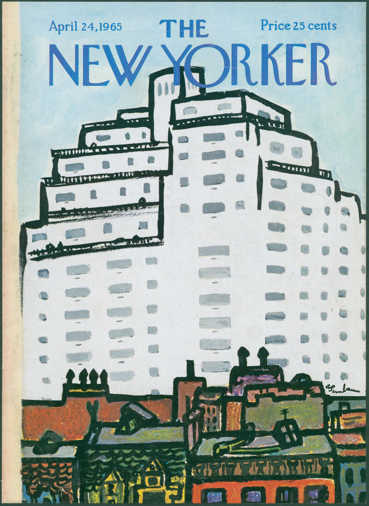 The Changing Skyline- The New Yorker  - Original Vintage Cover Art: