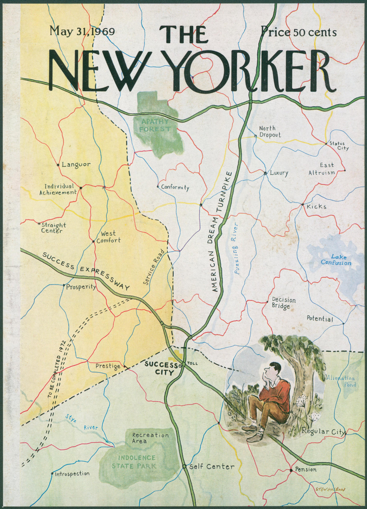 Success City, The New Yorker Cover  - Original Vintage Cover Art: