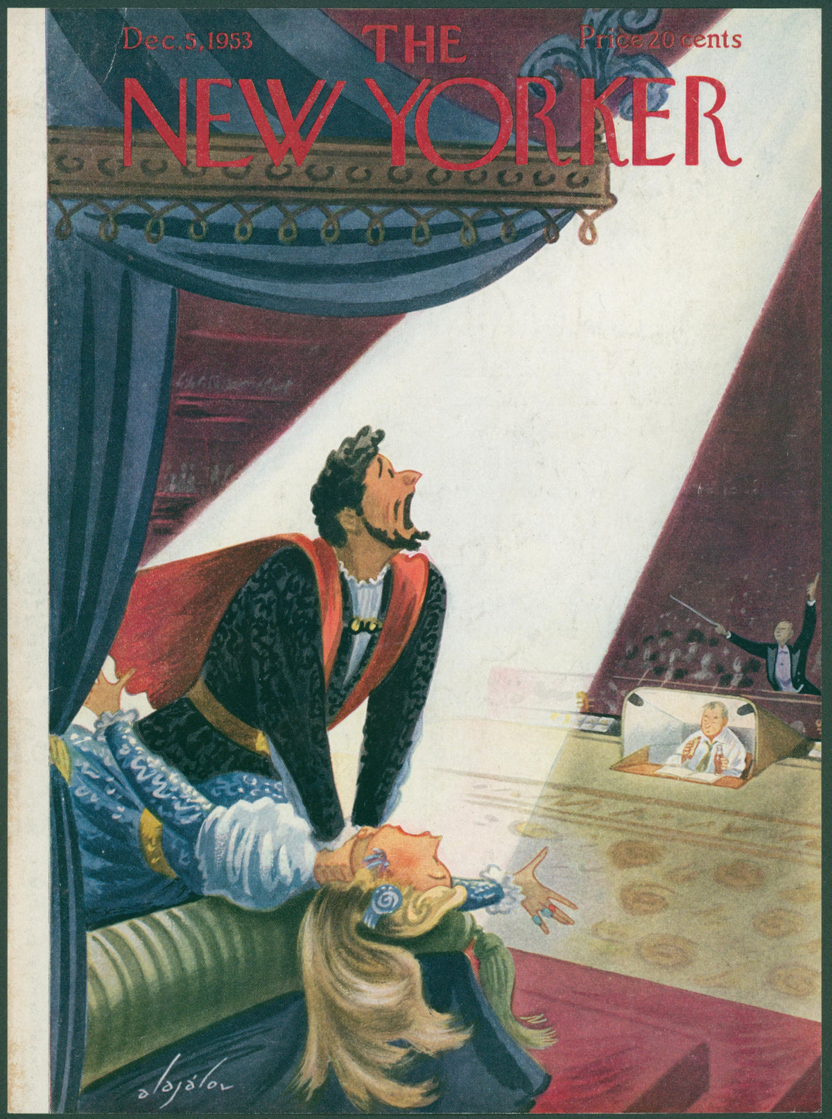 Dramatic Finale- New Yorker  - Original Vintage Cover Art: