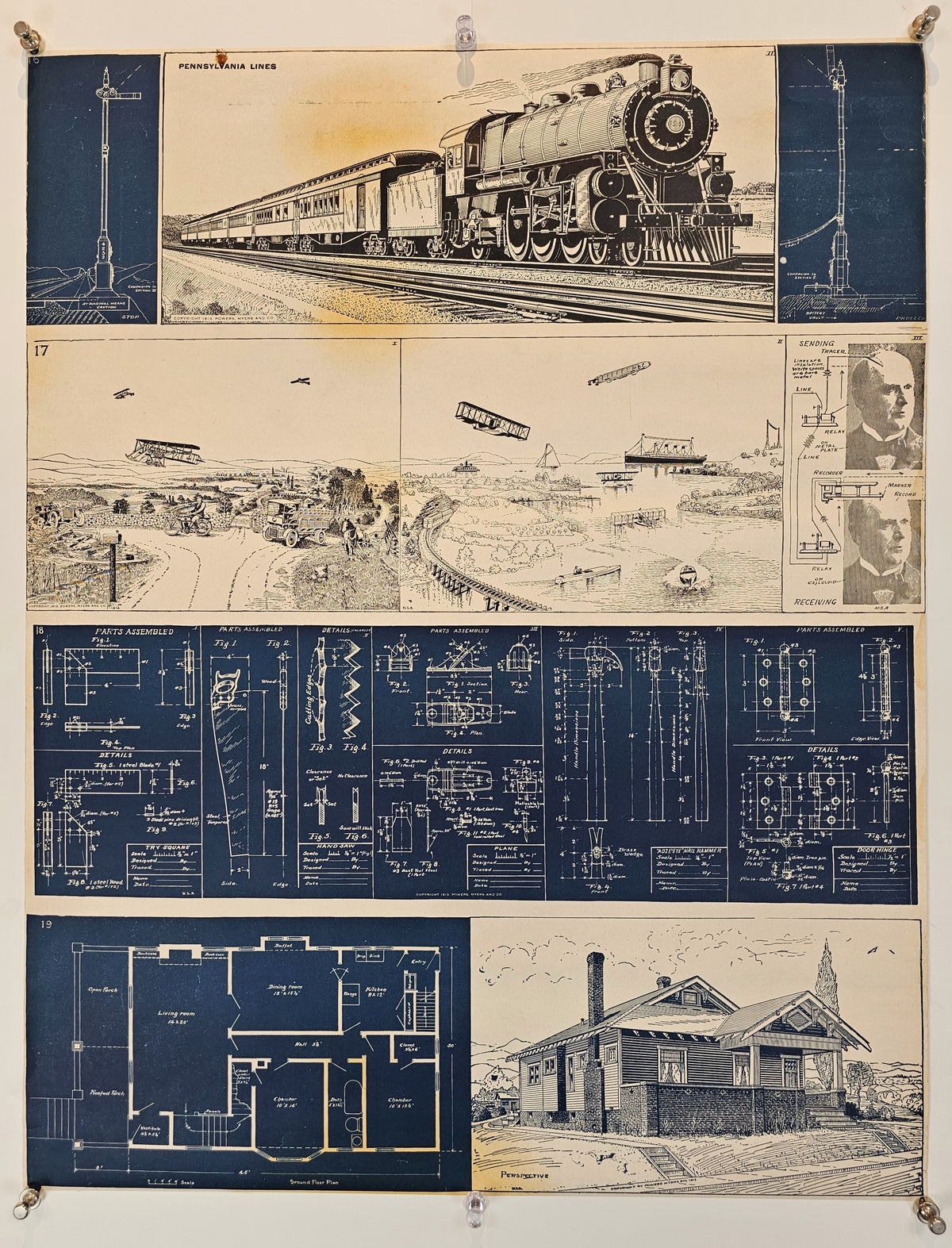 Industrial Education Scroll - Original Vintage Poster