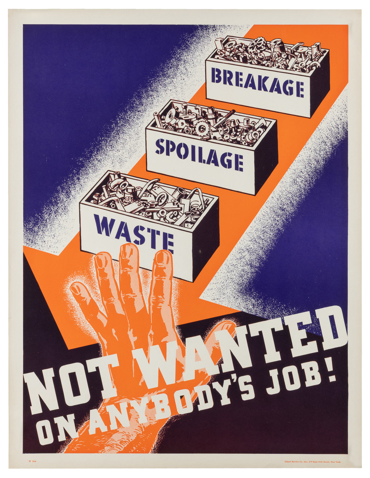 Not Wanted on Anybody's Job!- WWII Workplace Propaganda - Original Vintage Poster