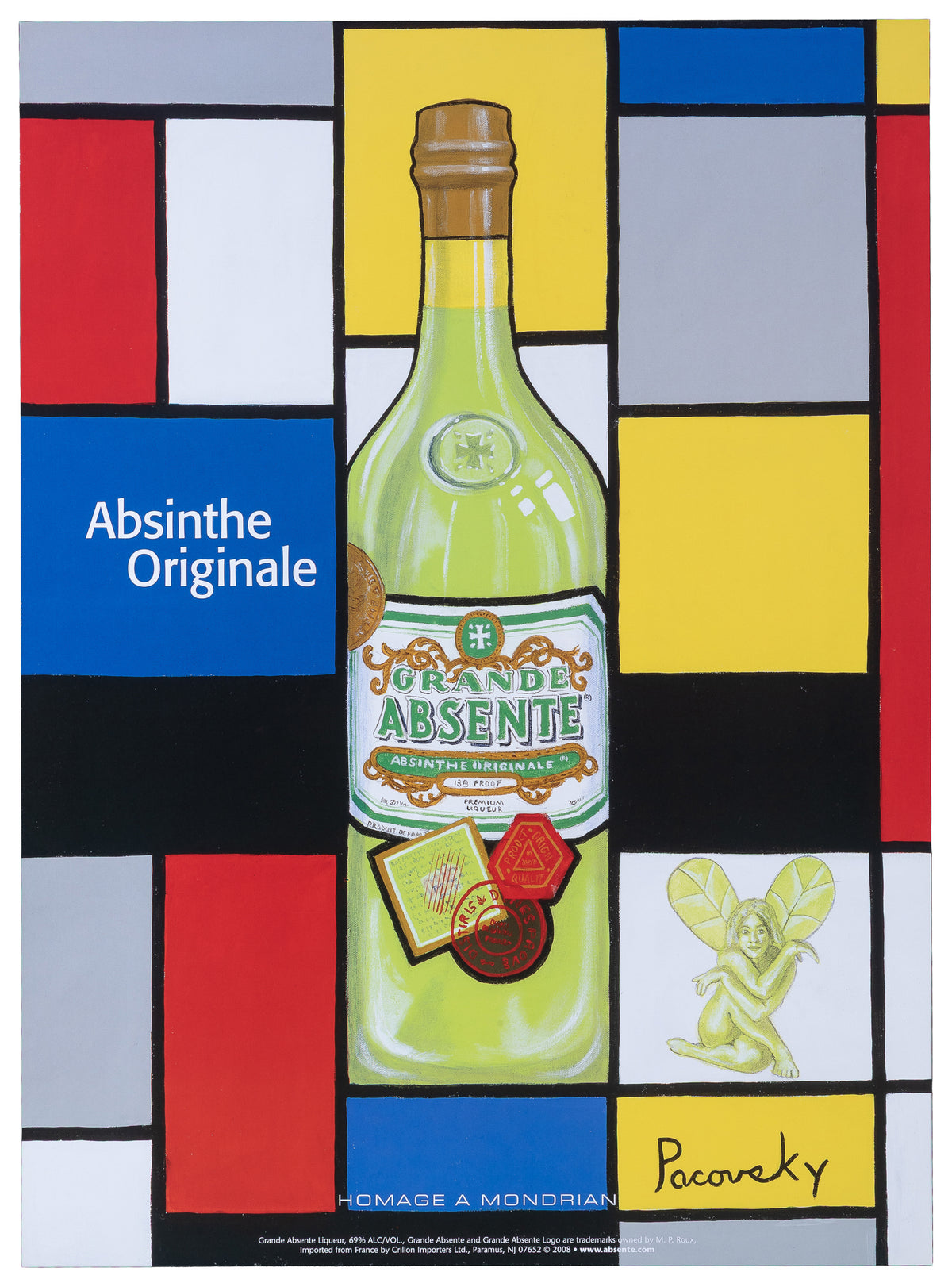 Homage to Mondrian, Absinthe Originale - Original Vintage Poster