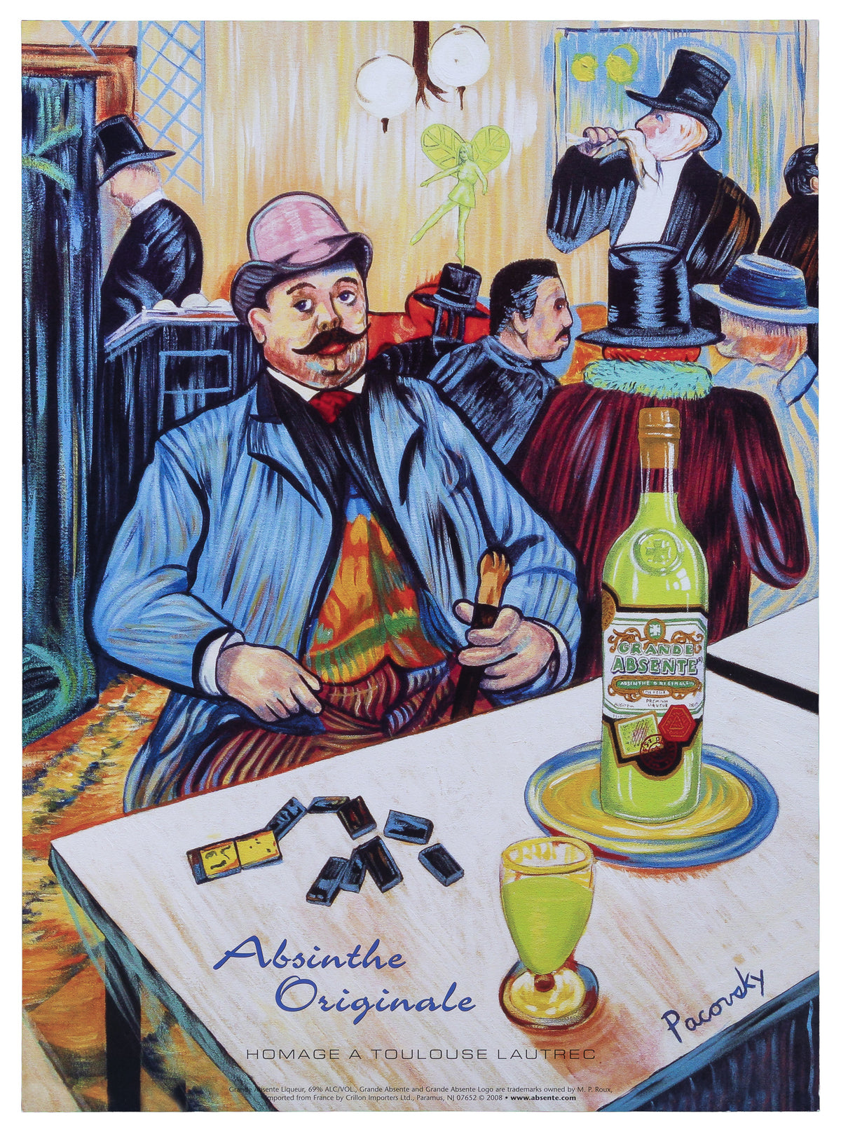 Homage to Toulouse-Lautrec, Absinthe - Original Vintage Poster