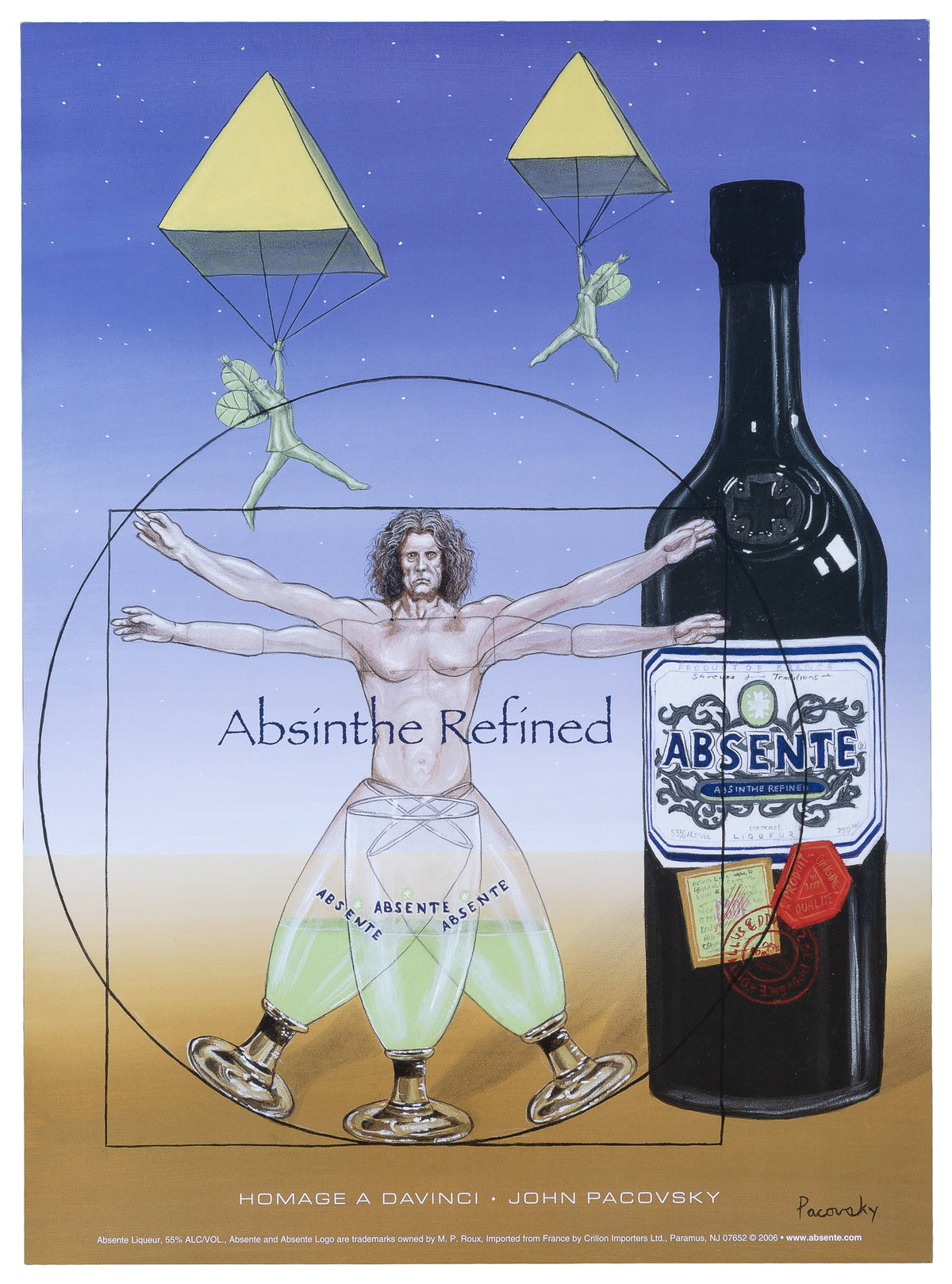 Homage to Davinci, Absinthe - Original Vintage Poster