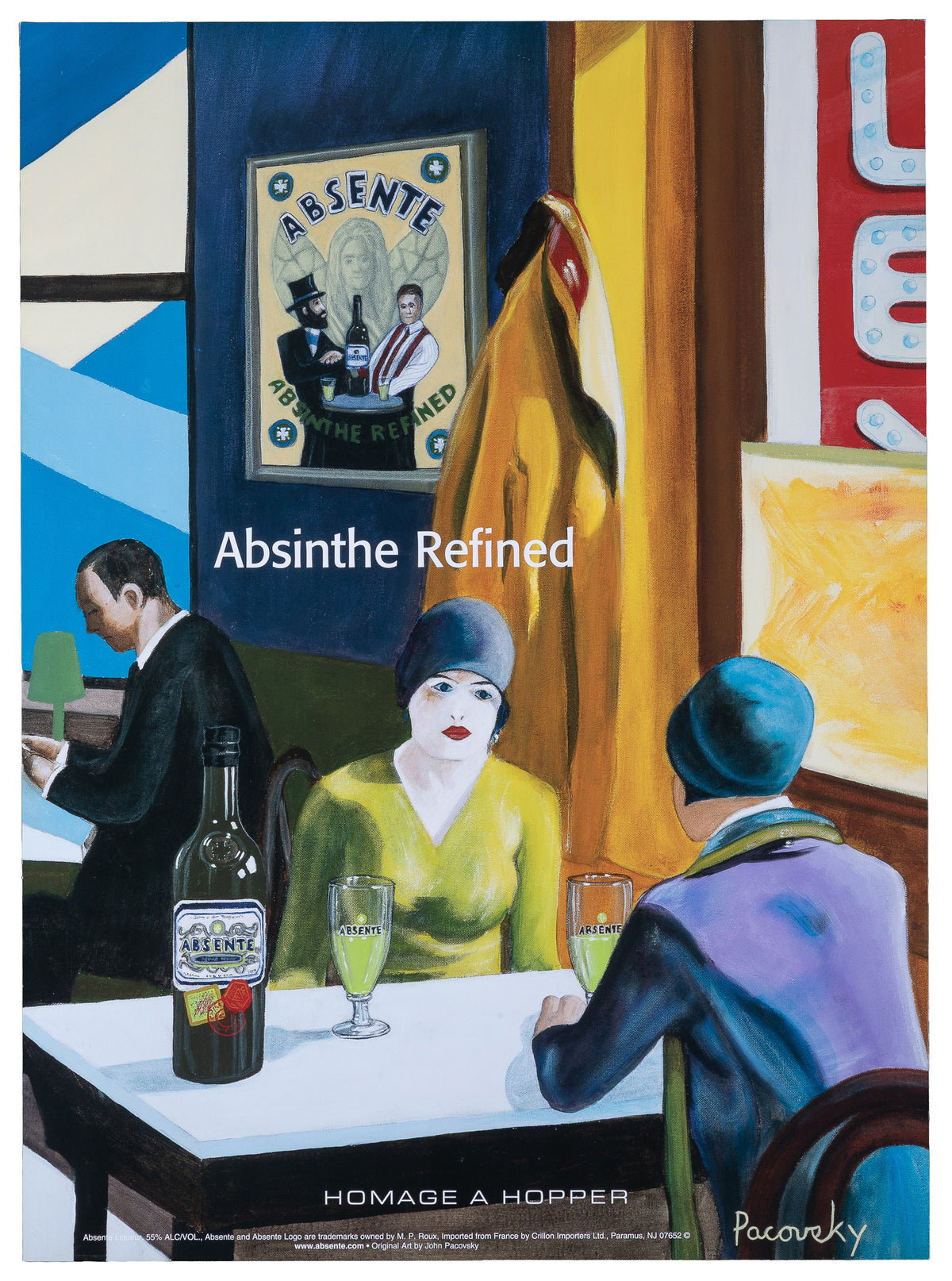 Homage to Hopper, Absinthe - Original Vintage Poster