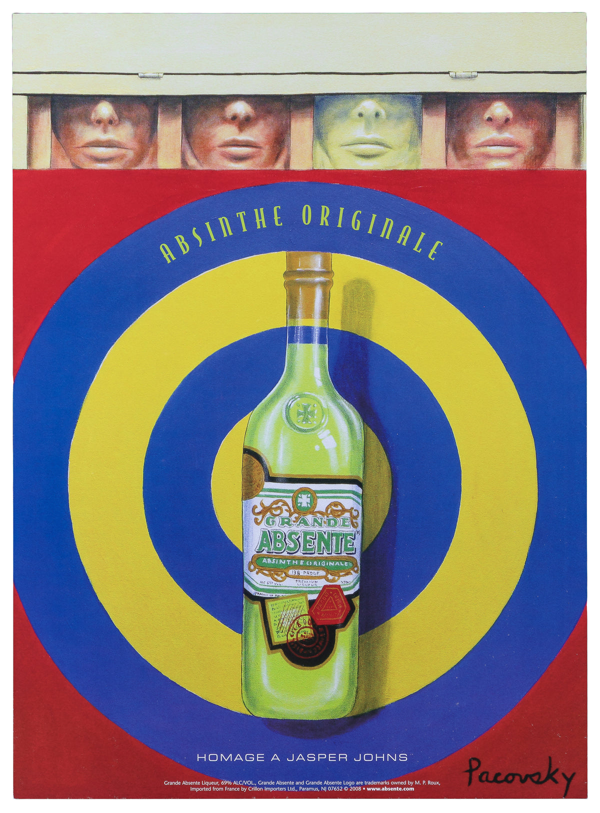 Homage to Jasper Johns, Absinthe - Original Vintage Poster