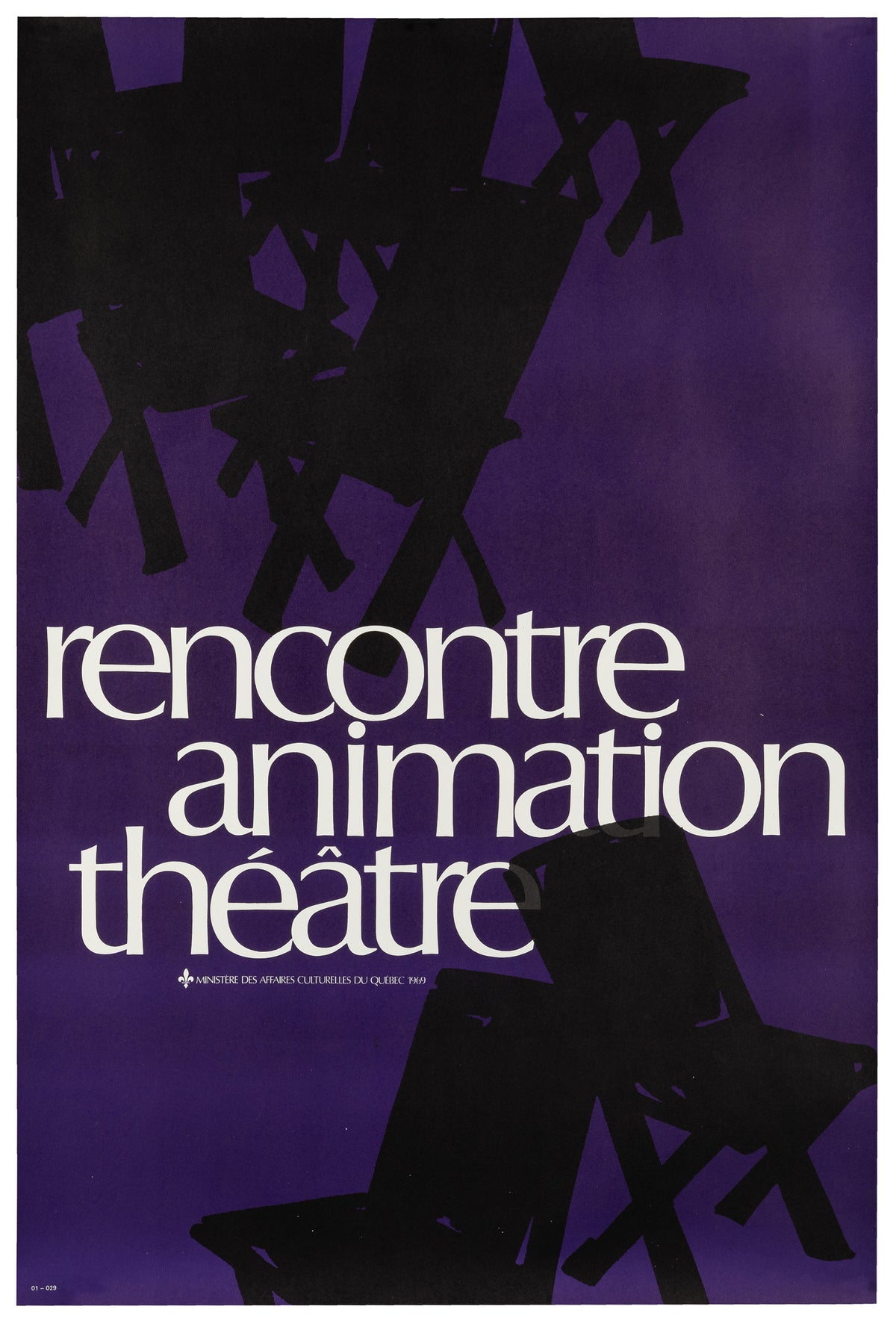 Rencontre Animation Théâtre, Quebec Ministry of Cultural Affairs - Original Vintage Poster