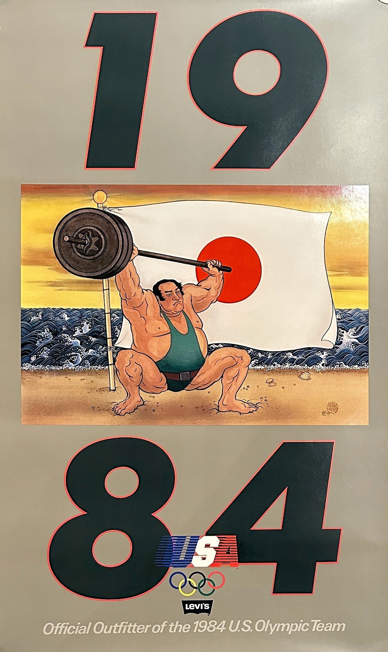 LA Olympics, Weightlifting (Japan) - Authentic Vintage Poster
