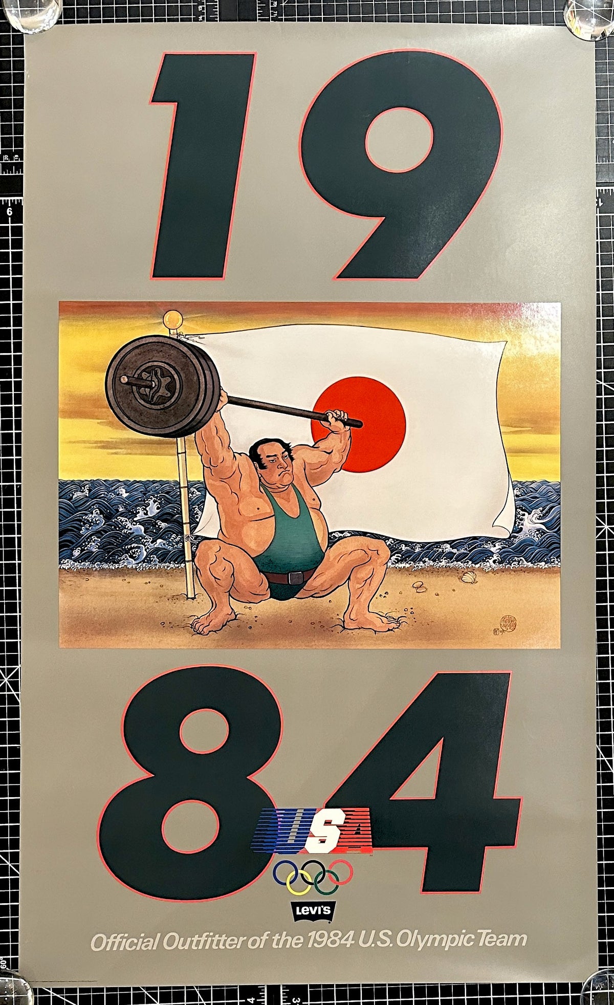 LA Olympics, Weightlifting (Japan) - Authentic Vintage Poster