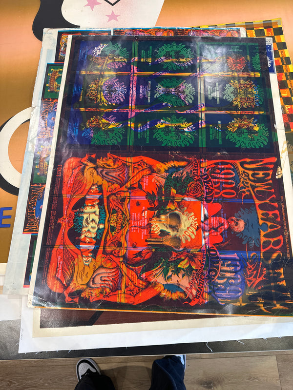 Bill Graham Overprints - 1 - Authentic Vintage Antique Print