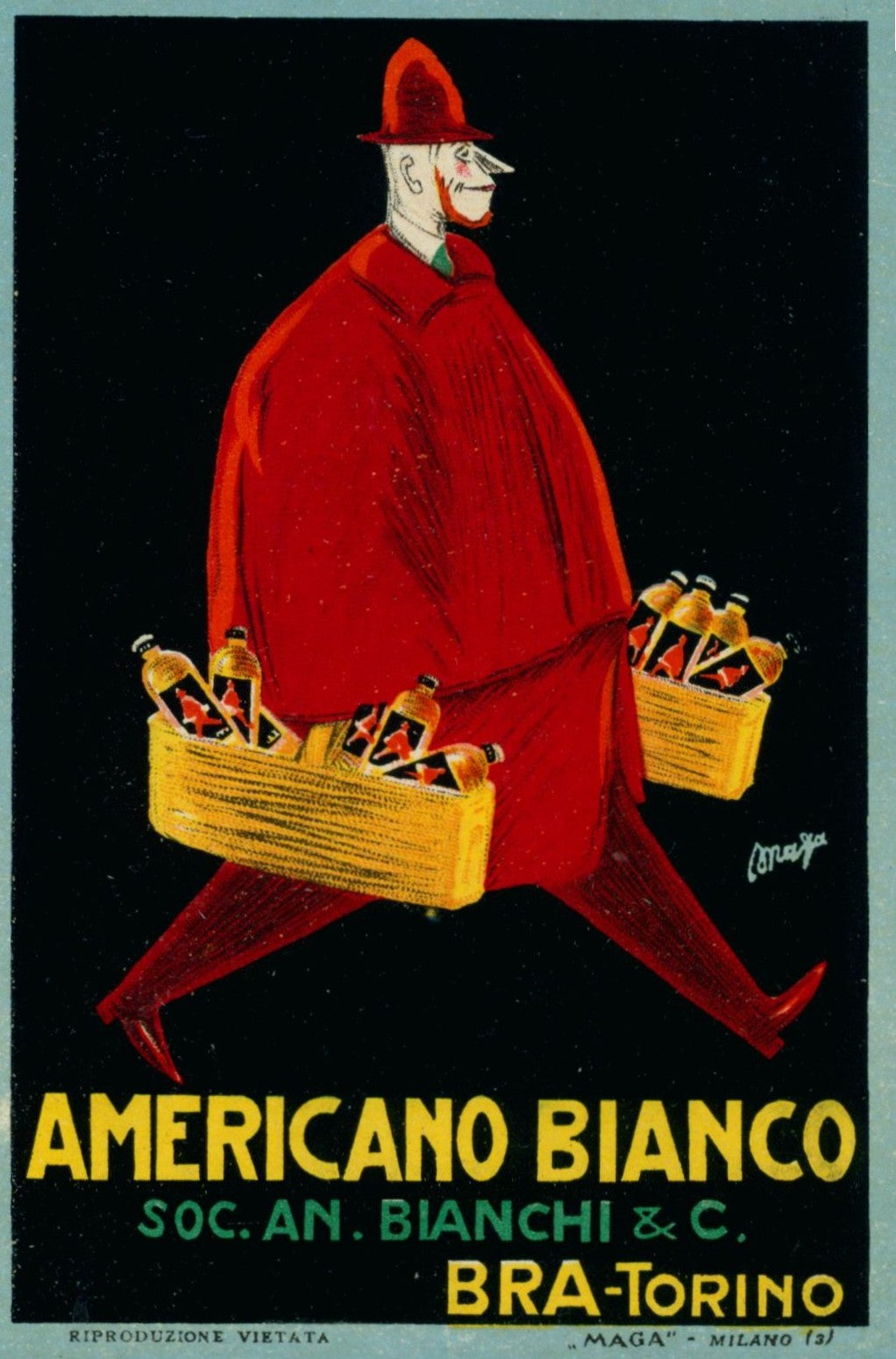Americano Bianco Beverage Label - Authentic Vintage Product Label