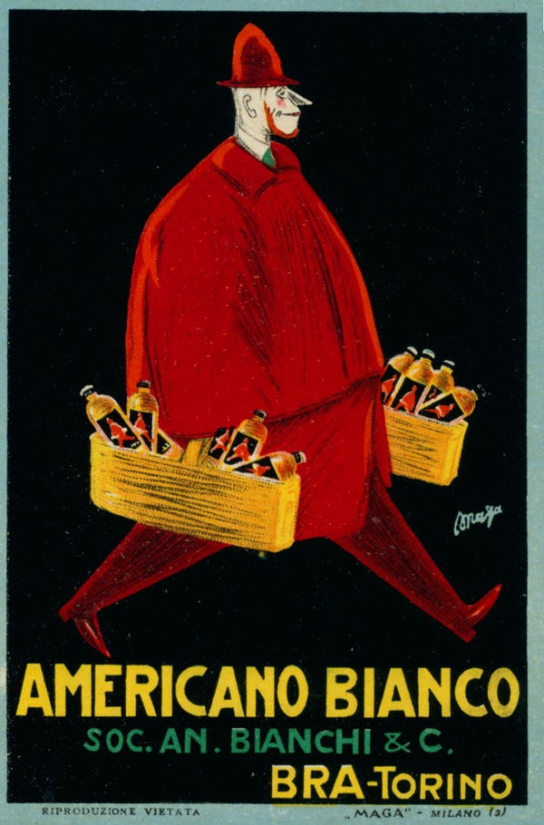 Americano Bianco, Liquor Label - Authentic Vintage Product Label