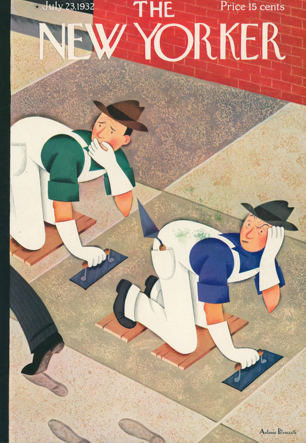 Laying Pavement- The New Yorker - Authentic Vintage Cover Art