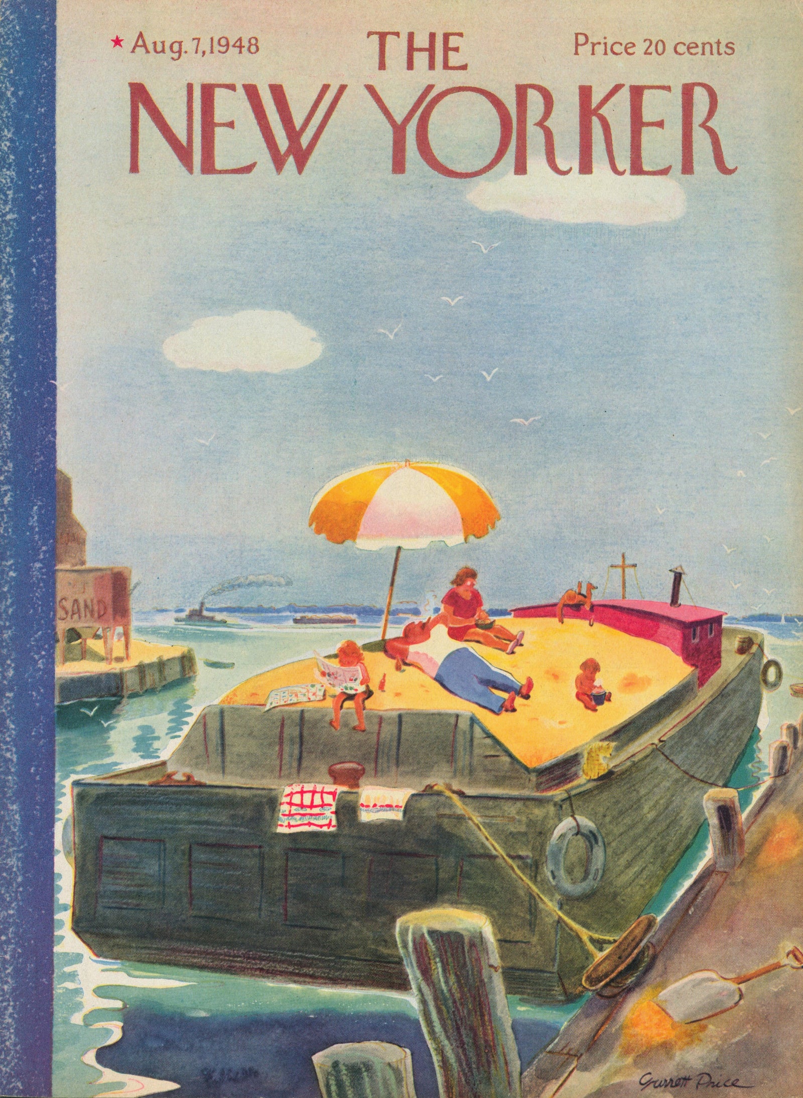 Sun Tanning- The New Yorker - Authentic Vintage Antique Print