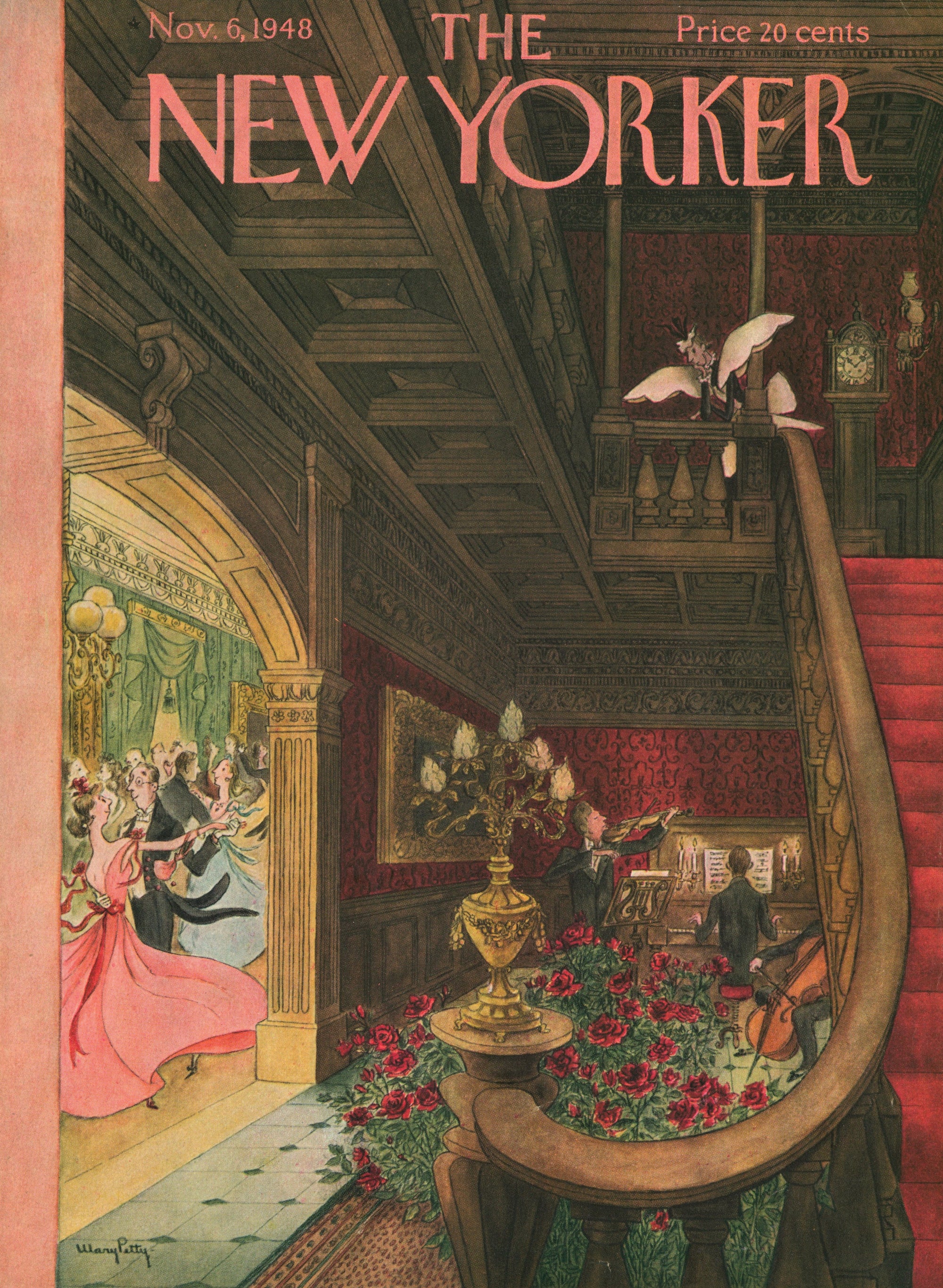 Dancing in the Ballroom- The New Yorker - Authentic Vintage Antique Print