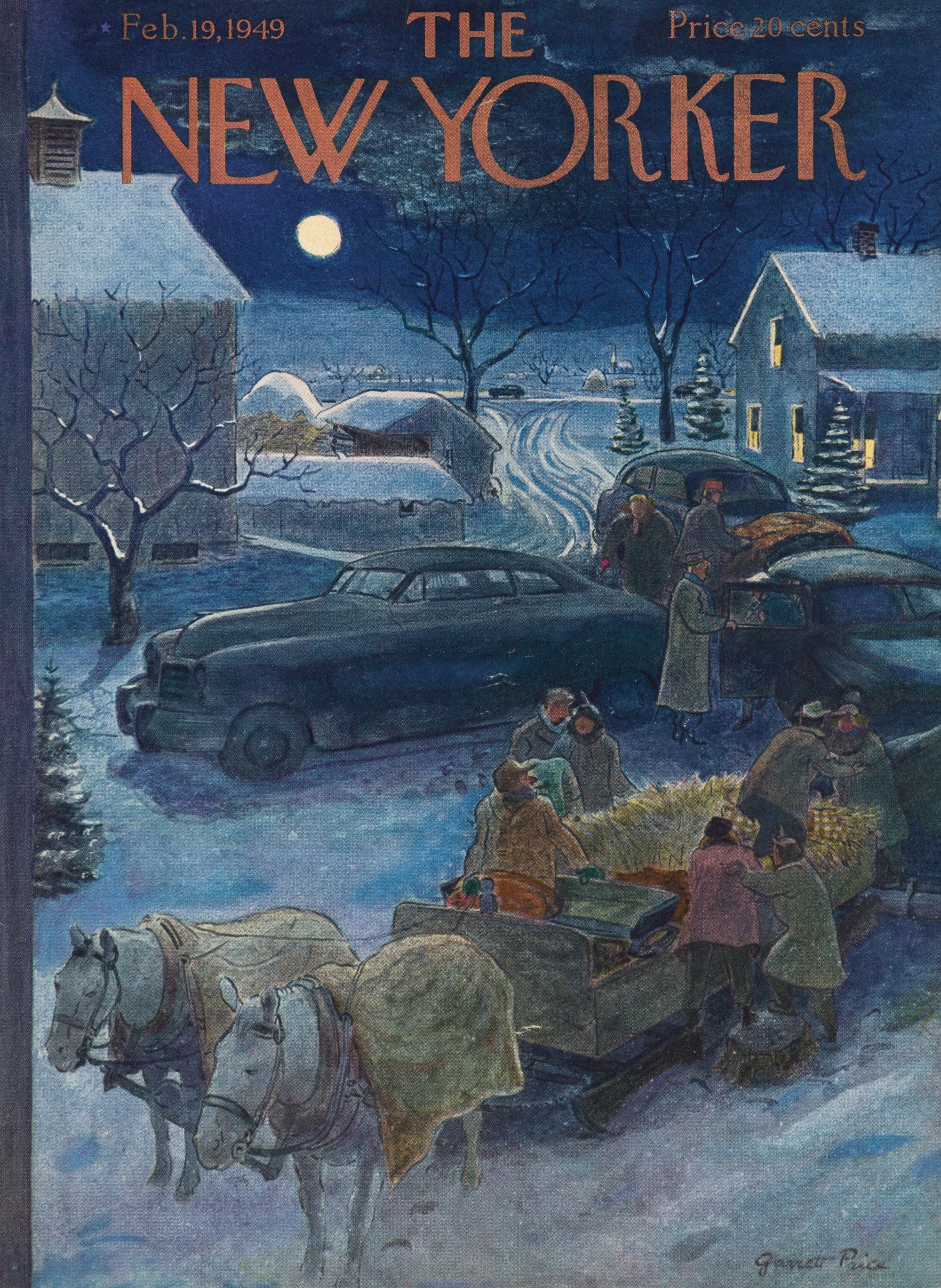 Horse Drawn Carriage- The New Yorker - Authentic Vintage Antique Print