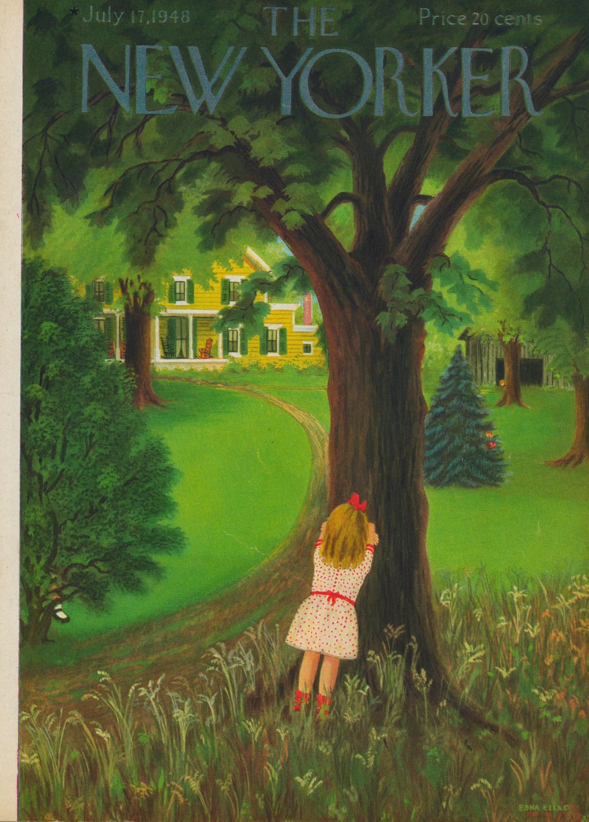 Hide and Seek - The New Yorker - Authentic Vintage Antique Print