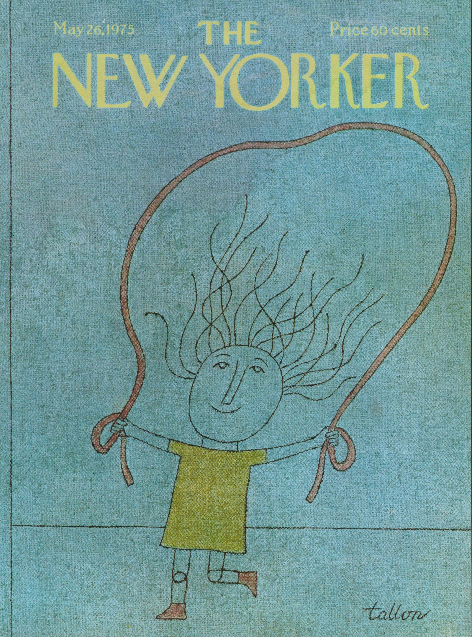 Jumping Rope- The New Yorker - Authentic Vintage Antique Print