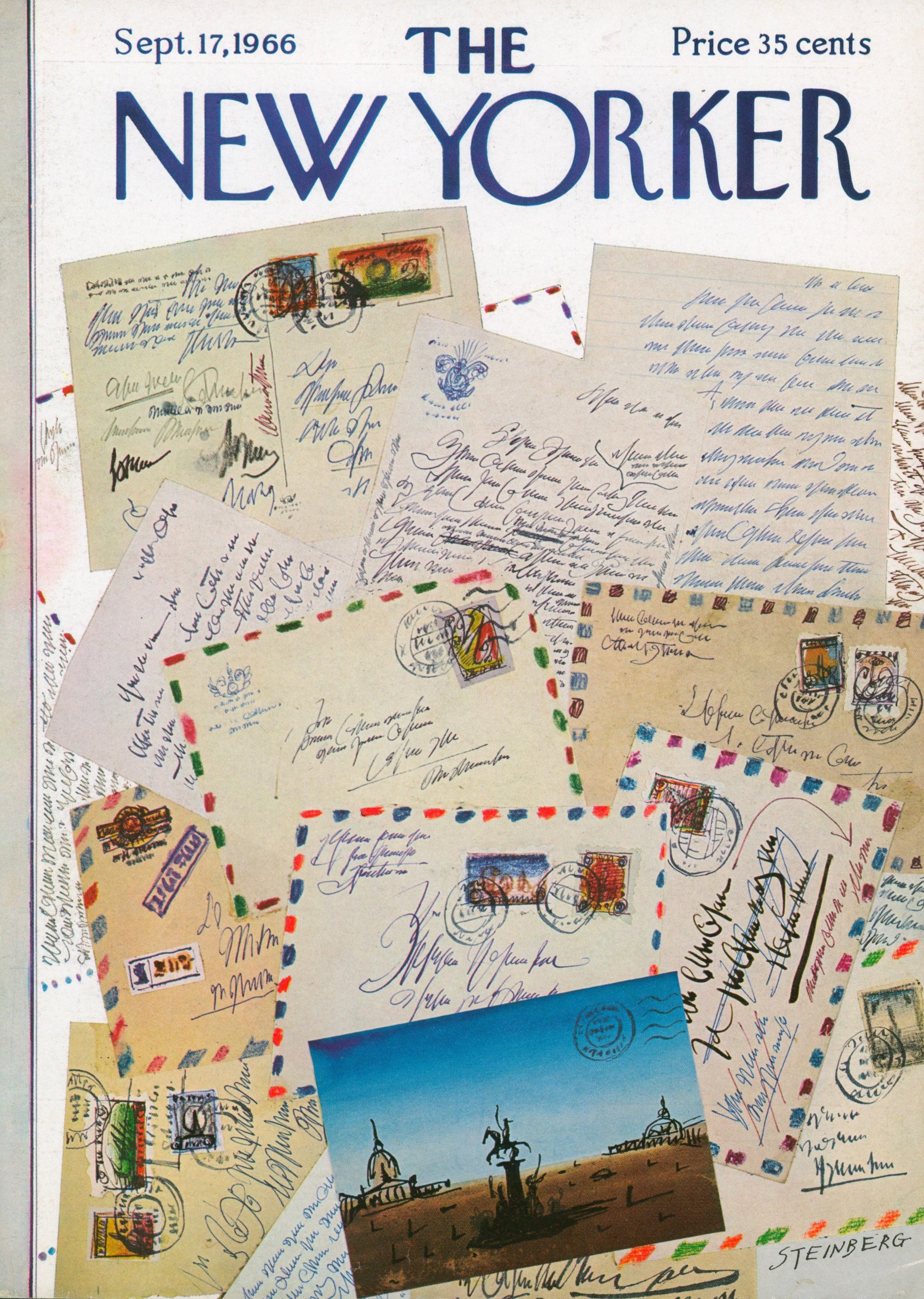 Letters from Abroad- The New Yorker - Authentic Vintage Antique Print