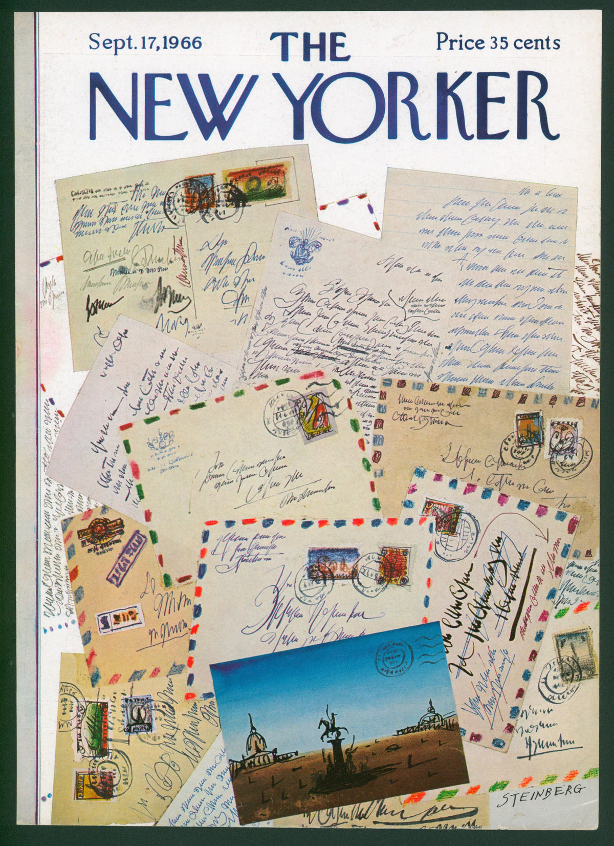 Letters from Abroad- The New Yorker - Authentic Vintage Antique Print