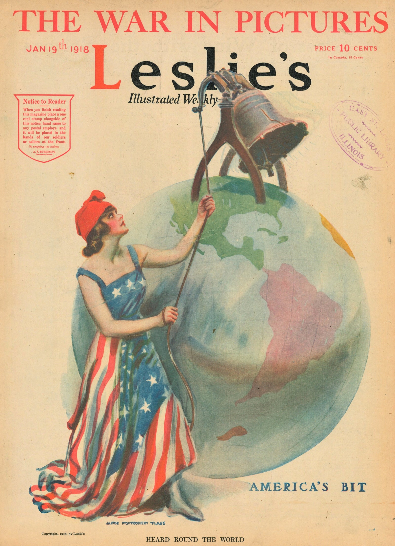 Heard Around the World- Leslie's Weekly - Authentic Vintage Antique Print