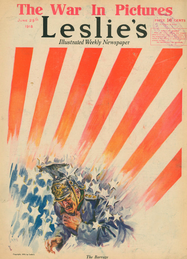 The Barrage- Leslie's Weekly - Authentic Vintage Cover Art
