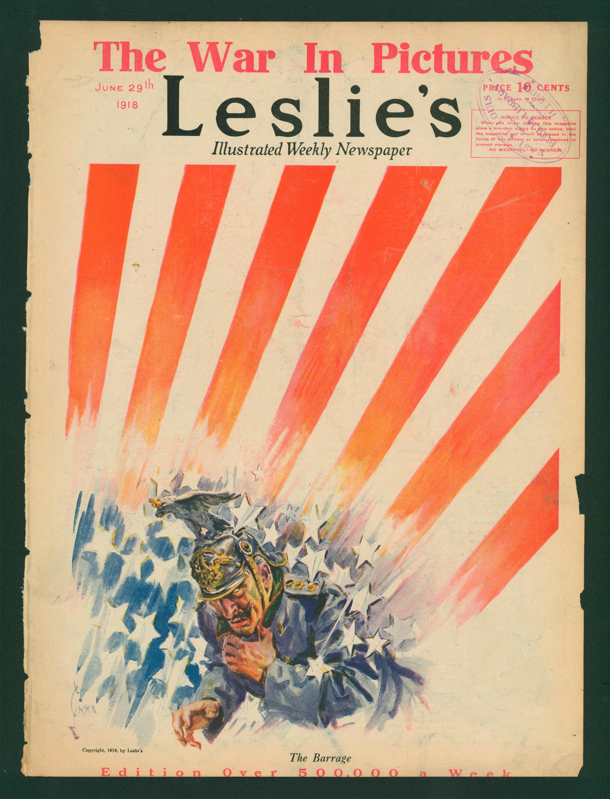 The Barrage- Leslie&#39;s Weekly - Authentic Vintage Antique Print