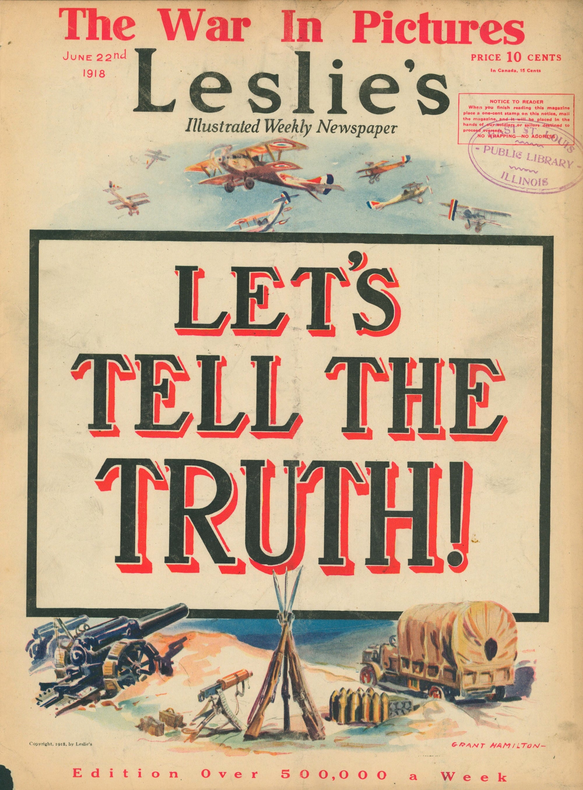 Let's Tell the Truth- Leslie's Weekly - Authentic Vintage Antique Print