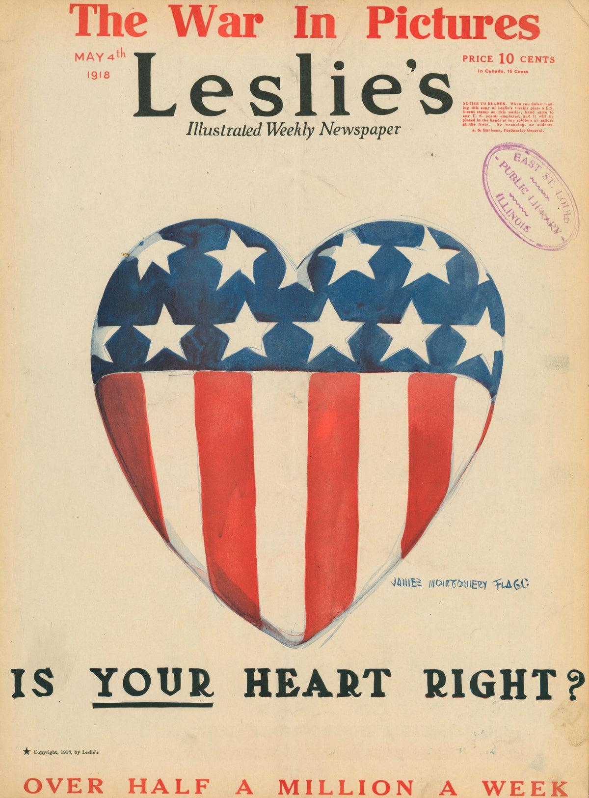Is Your Heart Right- Leslie&#39;s Weekly - Authentic Vintage Antique Print
