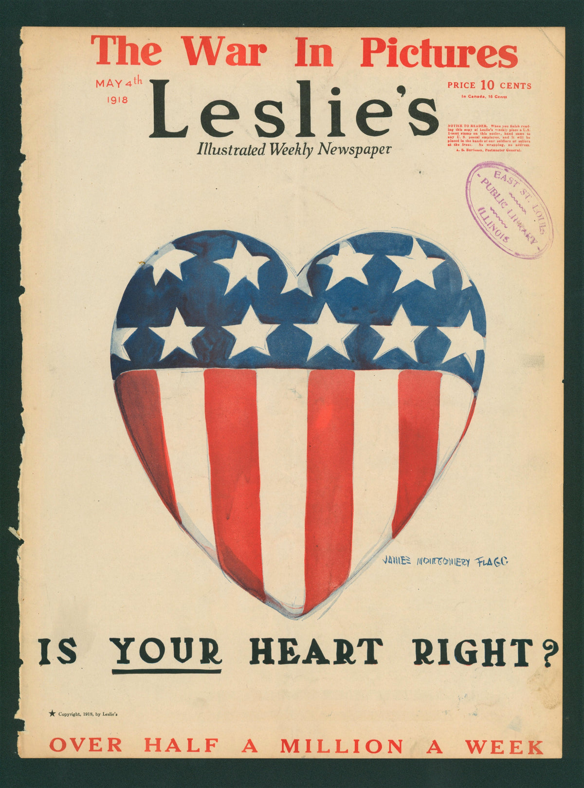 Is Your Heart Right- Leslie&#39;s Weekly - Authentic Vintage Antique Print
