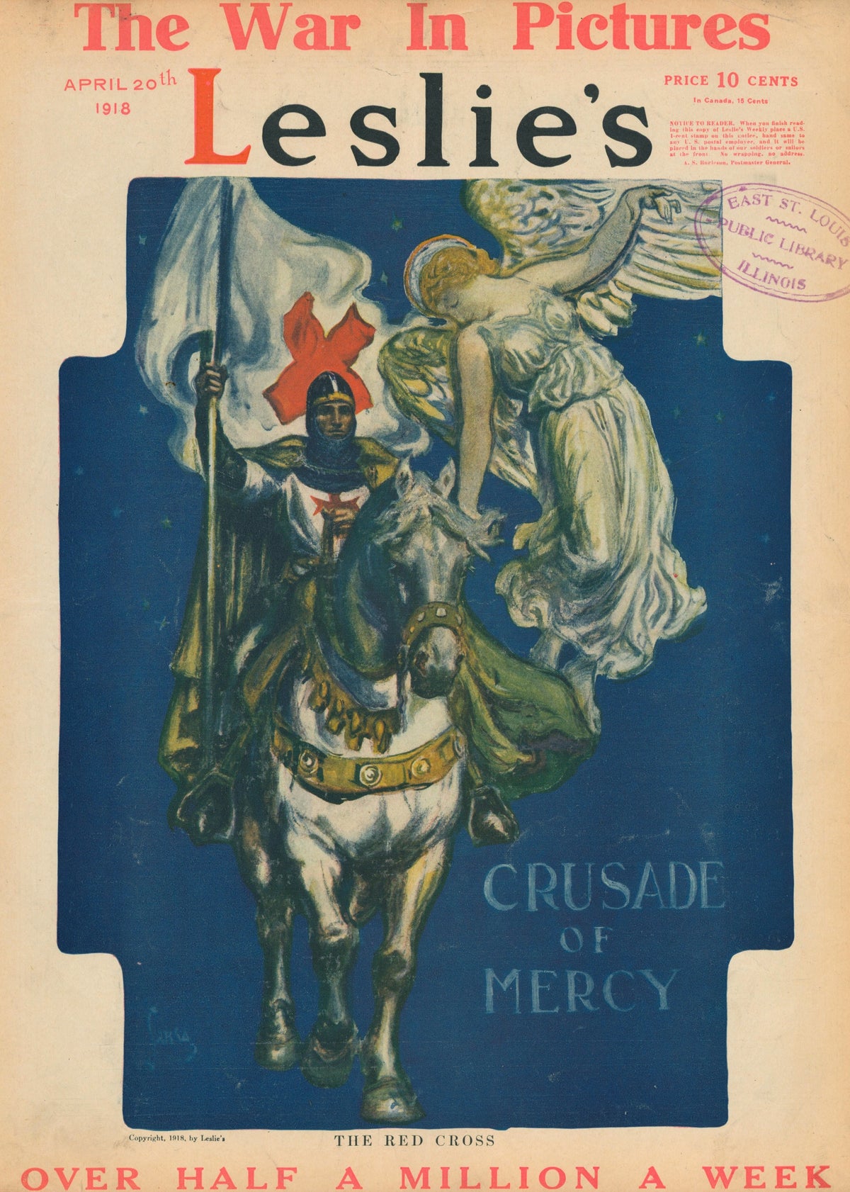 Crusade of Mercy- Leslie&#39;s Weekly - Authentic Vintage Antique Print