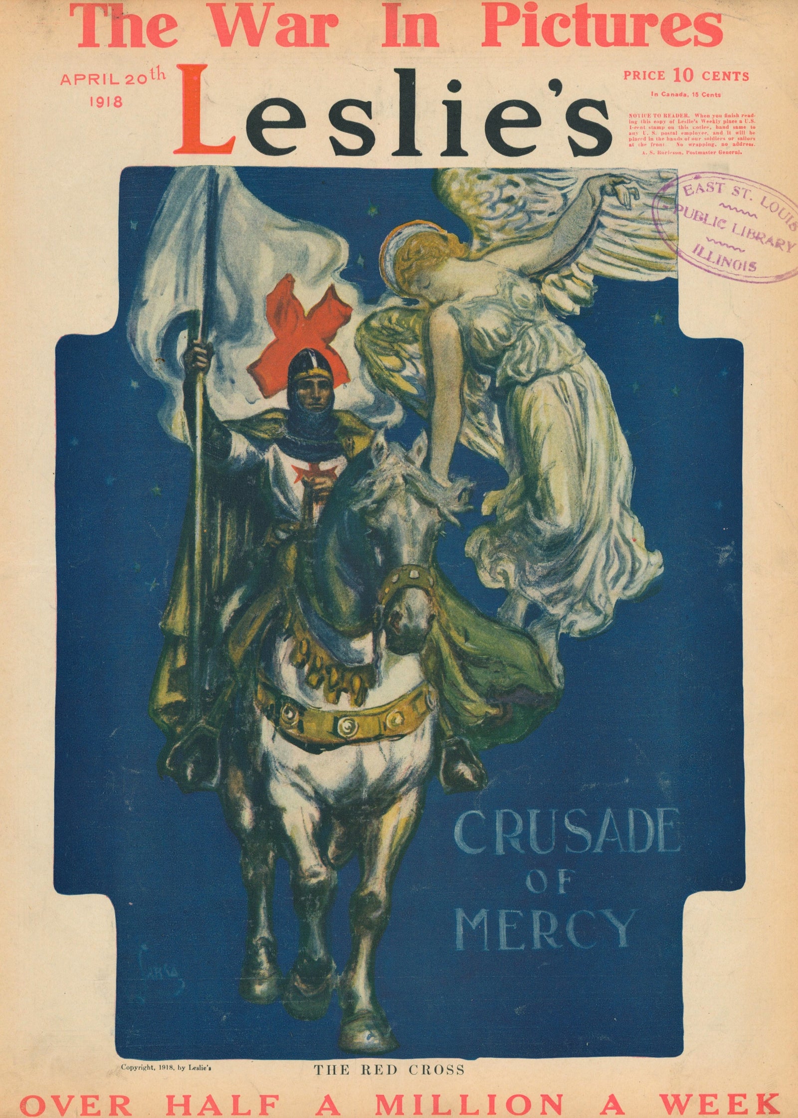 Crusade of Mercy- Leslie's Weekly - Authentic Vintage Antique Print