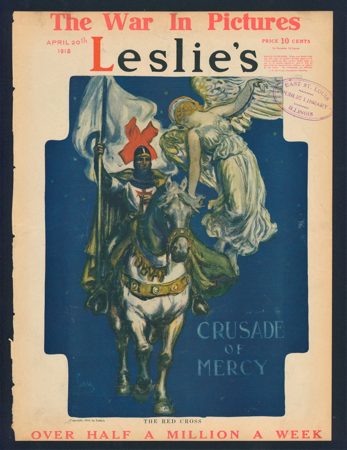 Crusade of Mercy- Leslie&#39;s Weekly - Authentic Vintage Antique Print