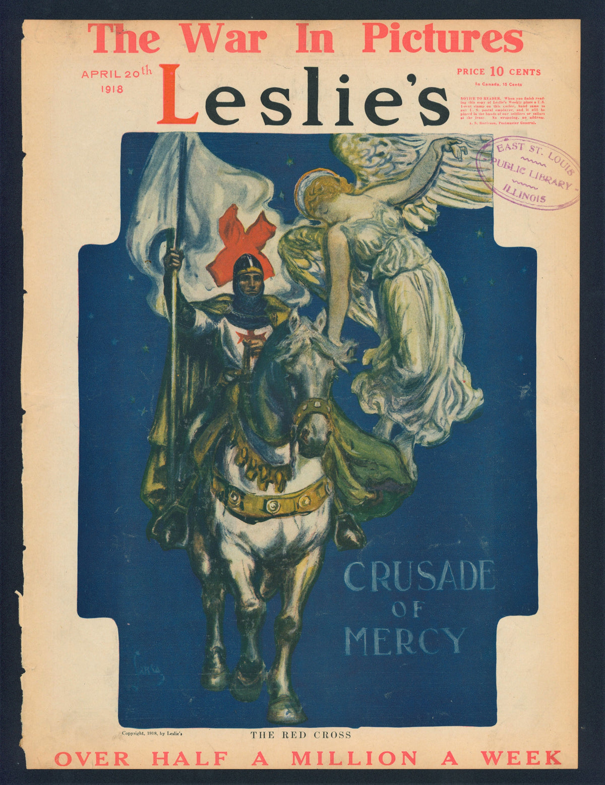 Crusade of Mercy- Leslie&#39;s Weekly - Authentic Vintage Antique Print