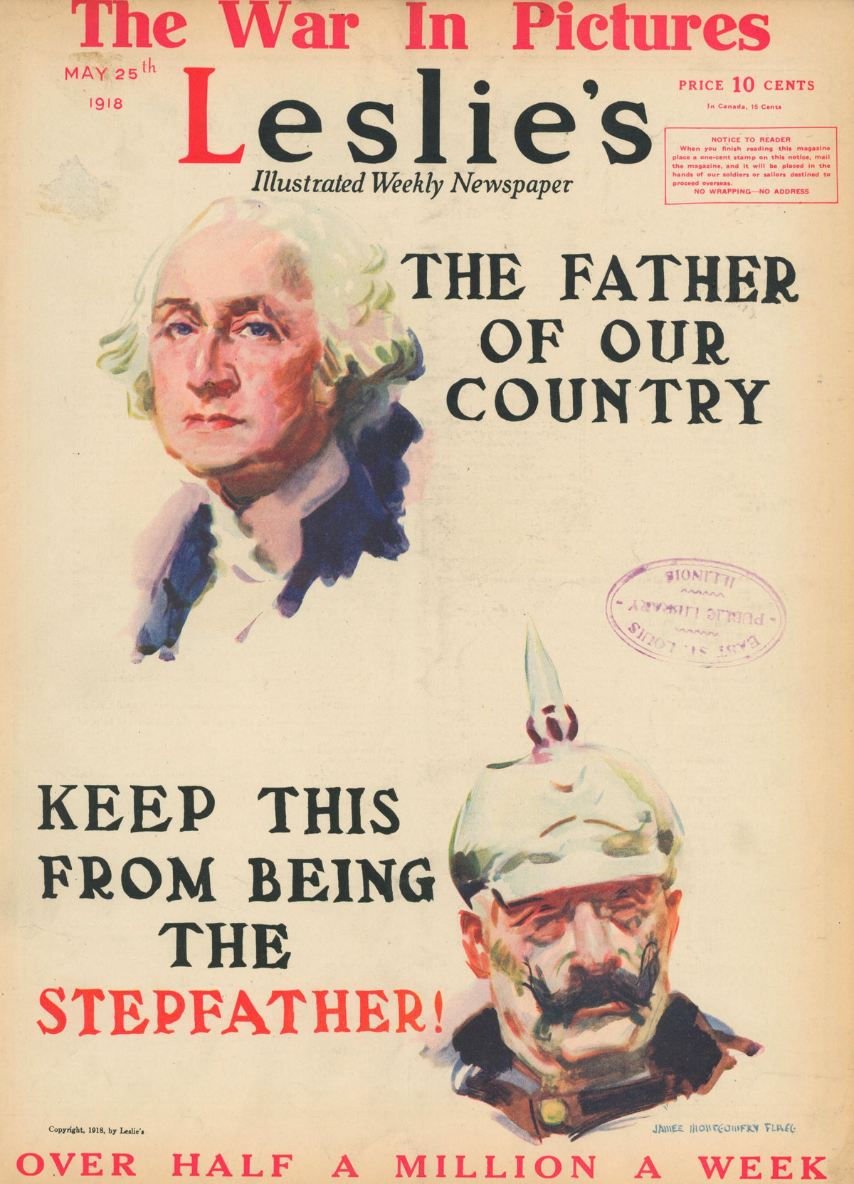 Father Of Our Country- Leslie&#39;s Weekly - Authentic Vintage Antique Print