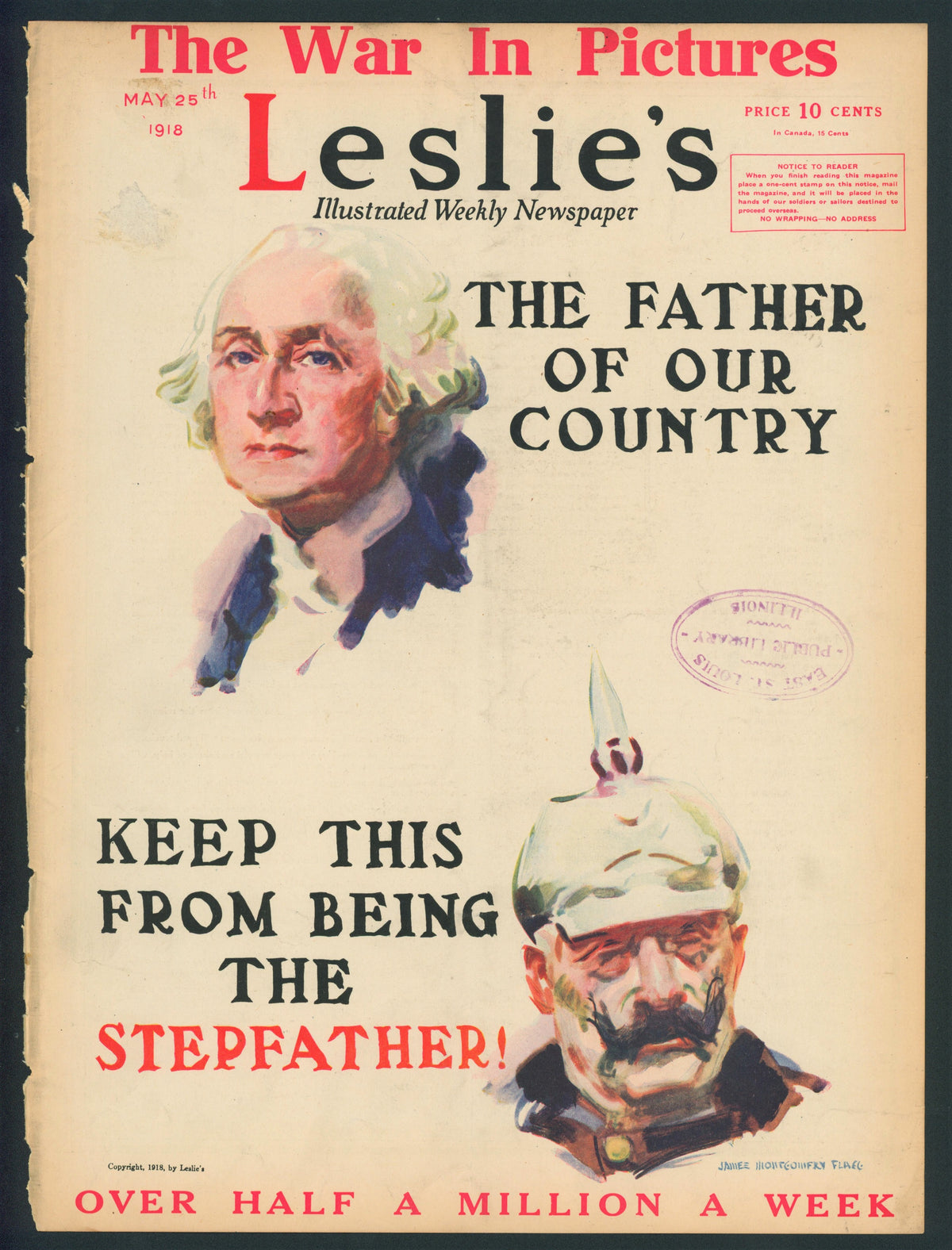 Father Of Our Country- Leslie&#39;s Weekly - Authentic Vintage Antique Print