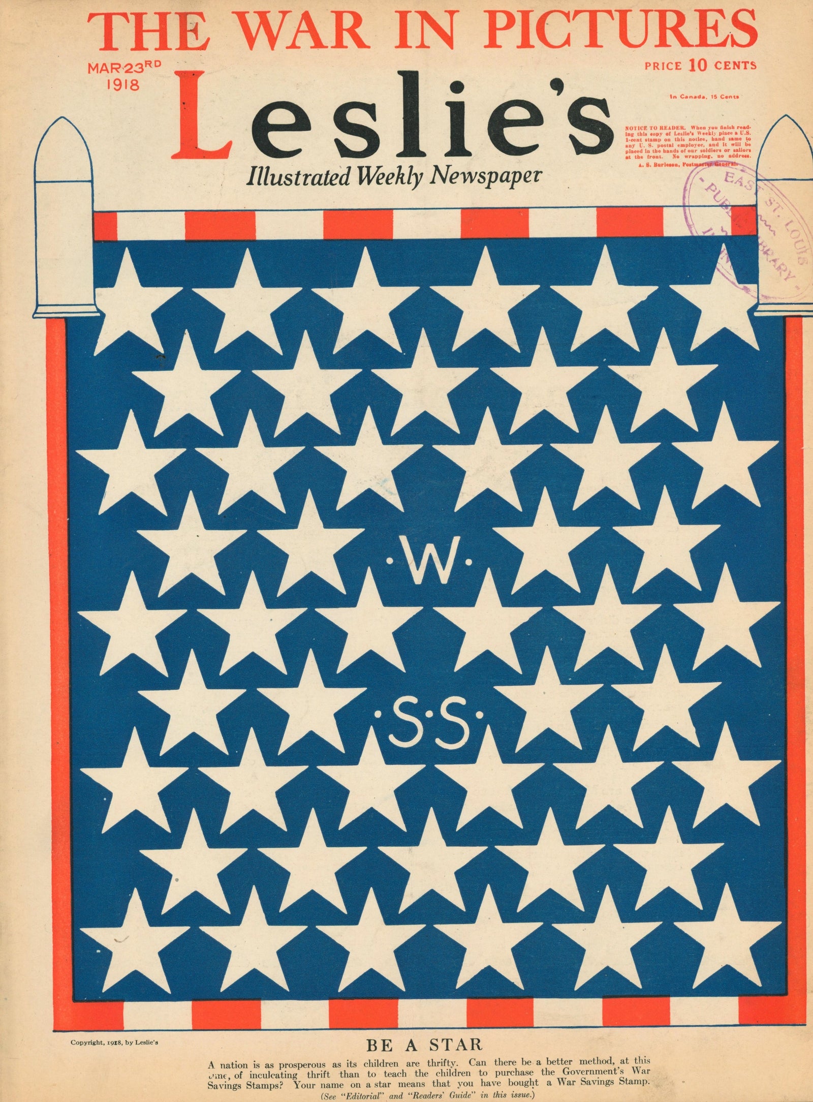 Be a Star- Leslie's Weekly - Authentic Vintage Antique Print