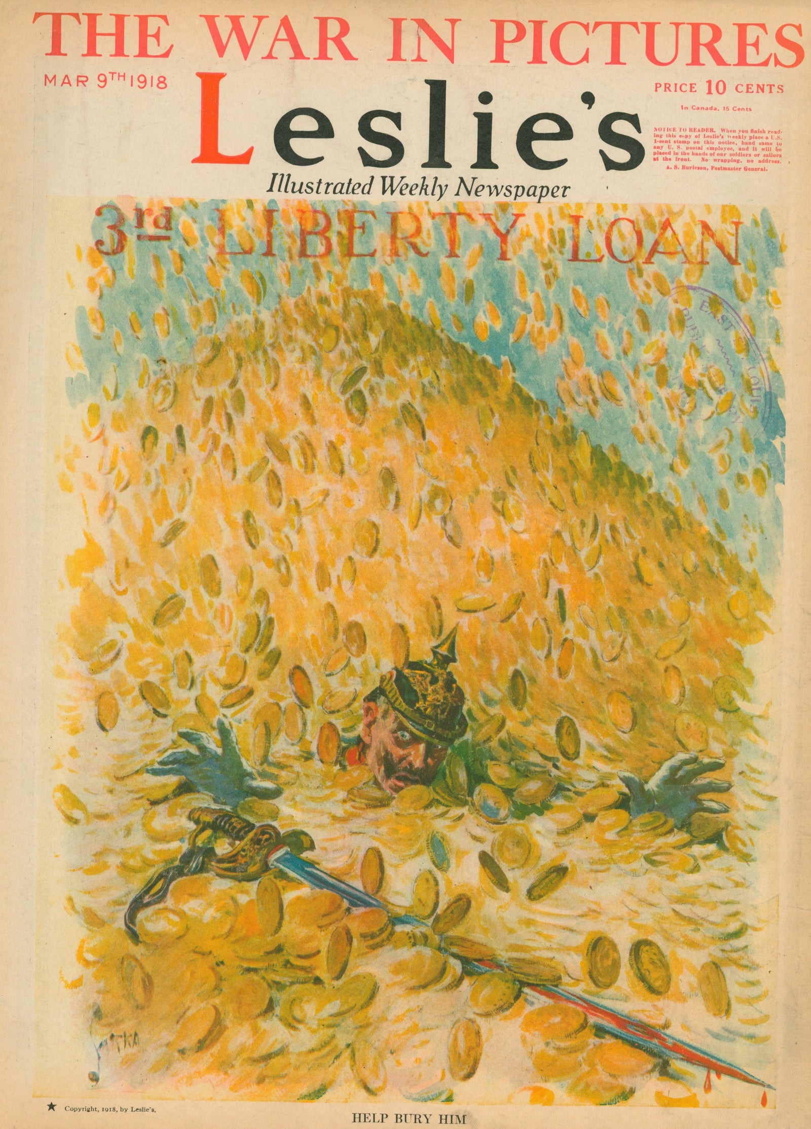 Liberty Loan- Leslie's Weekly - Authentic Vintage Antique Print