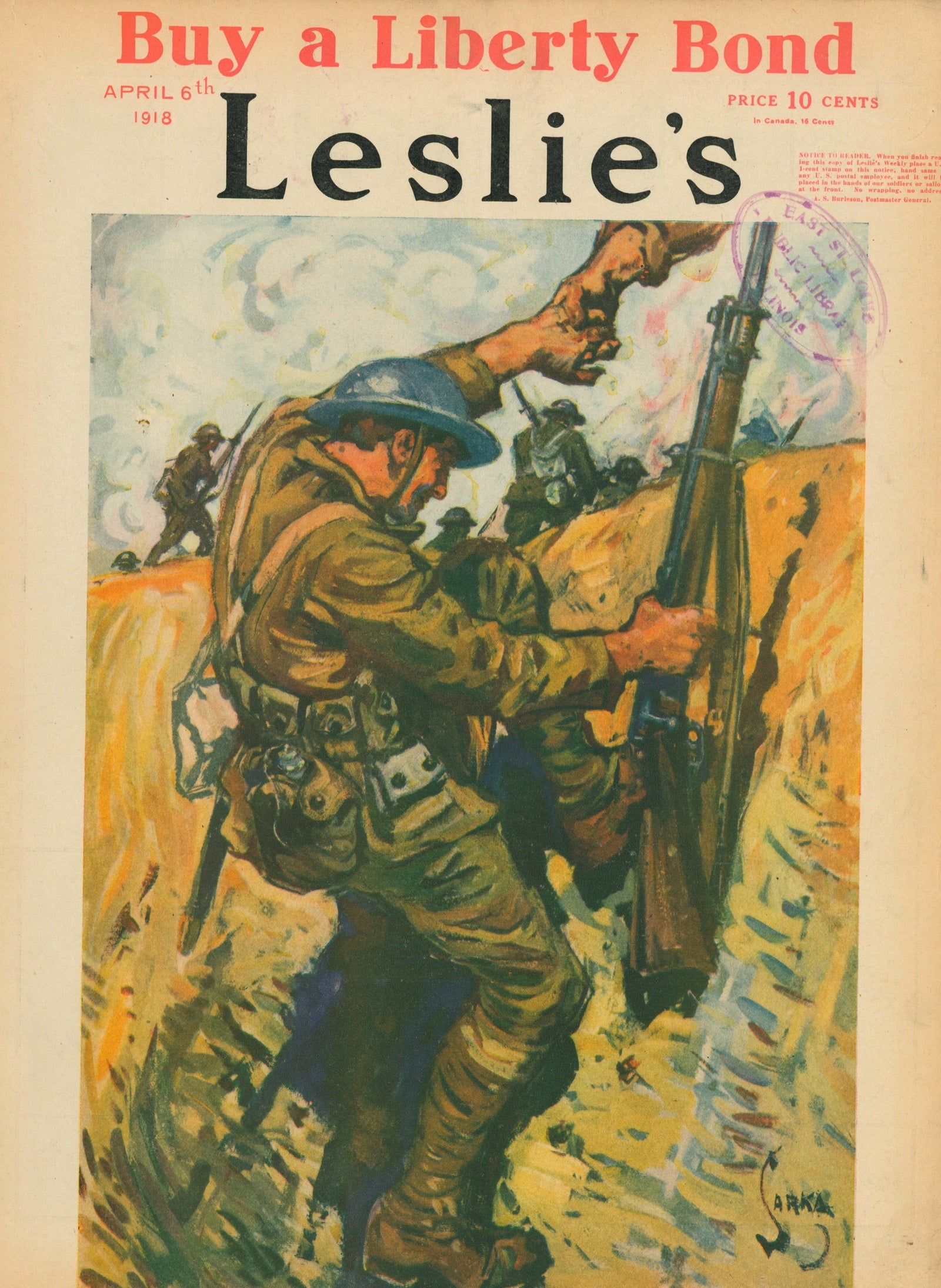 Buy a Liberty Bond- Leslie's Weekly - Authentic Vintage Antique Print