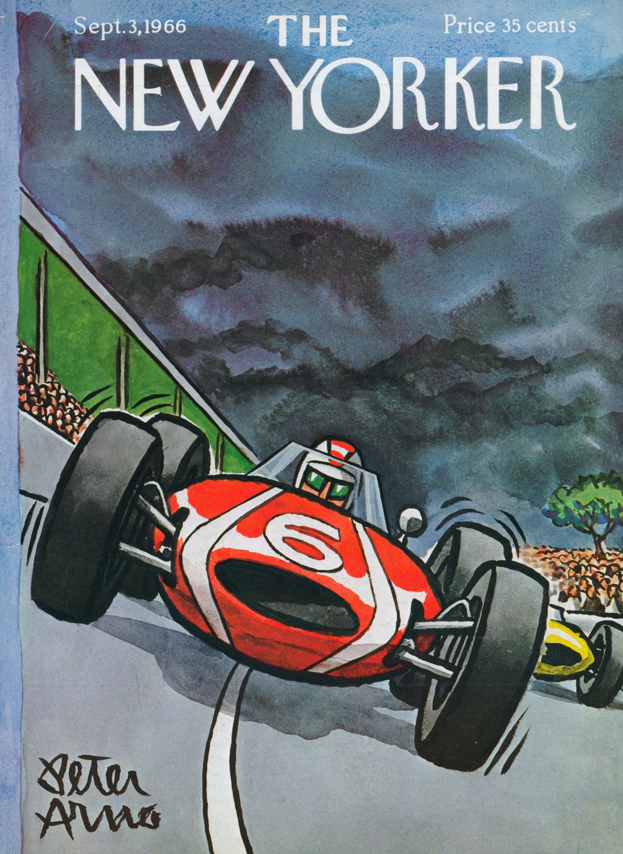 Speed Circuit- The New Yorker - Authentic Vintage Antique Print