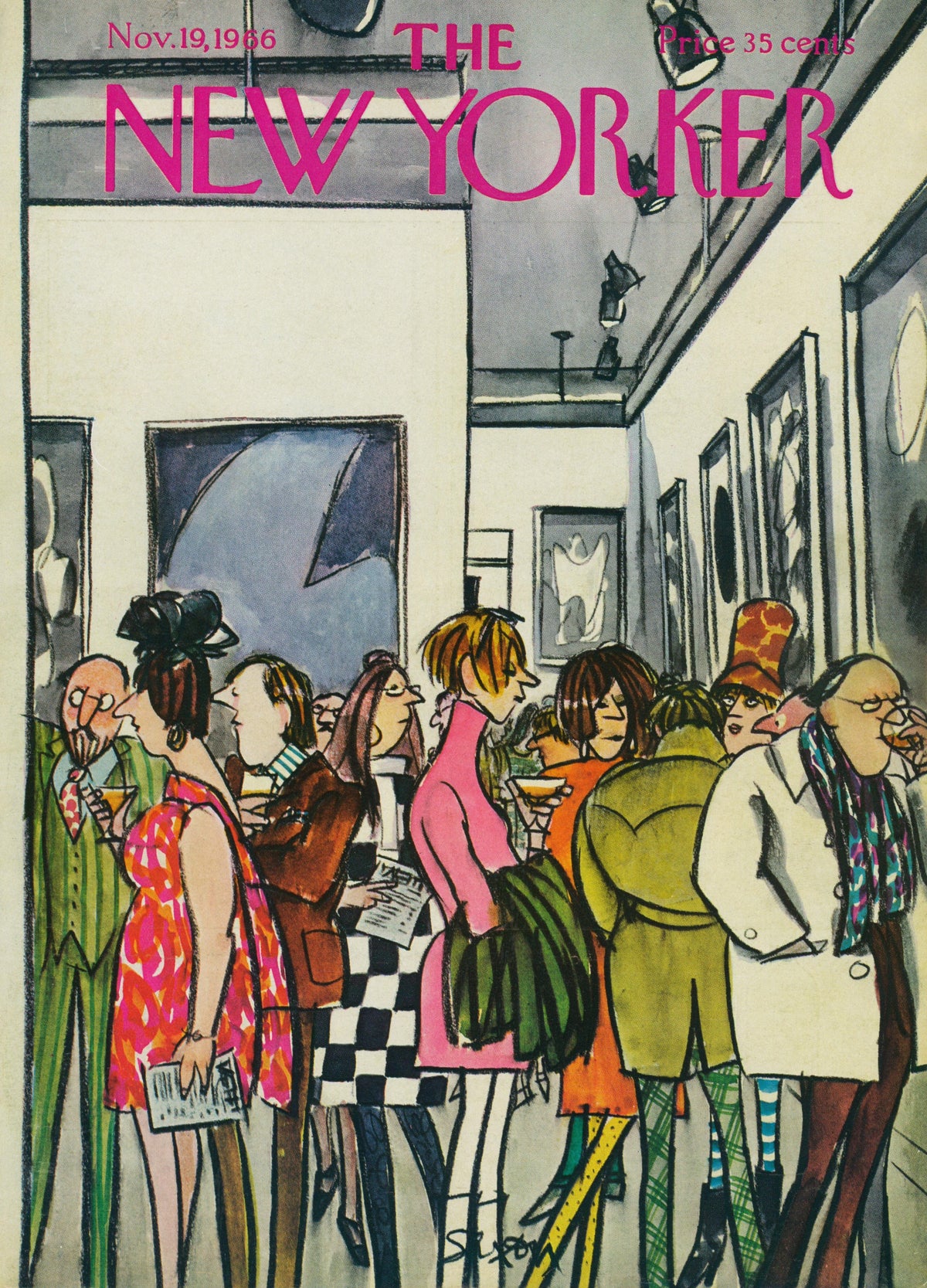 Art Show- The New Yorker - Authentic Vintage Antique Print